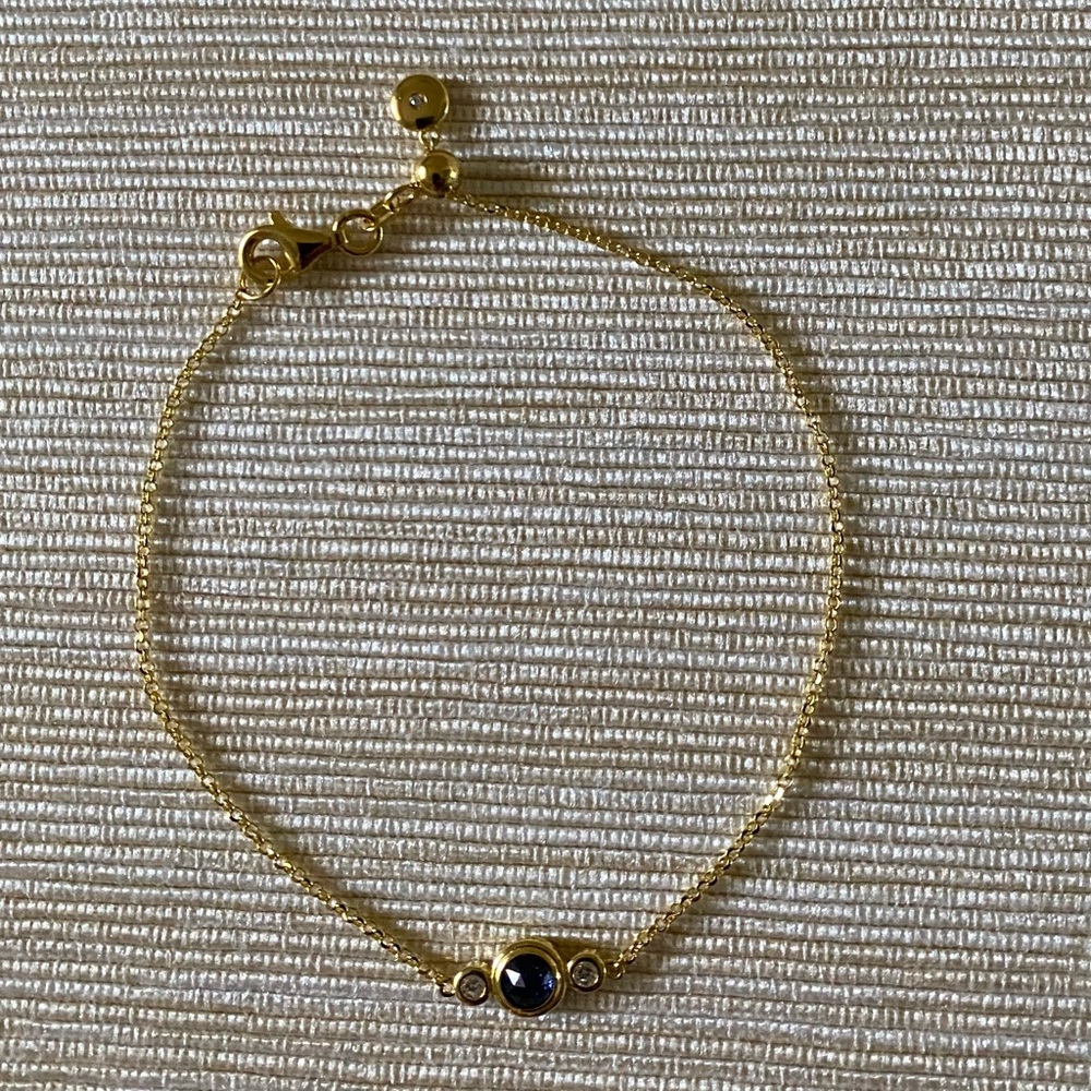 CREATED GEMSTONE Gold-toned chain bracelet 18K GOLD OVER STERLING SILVER